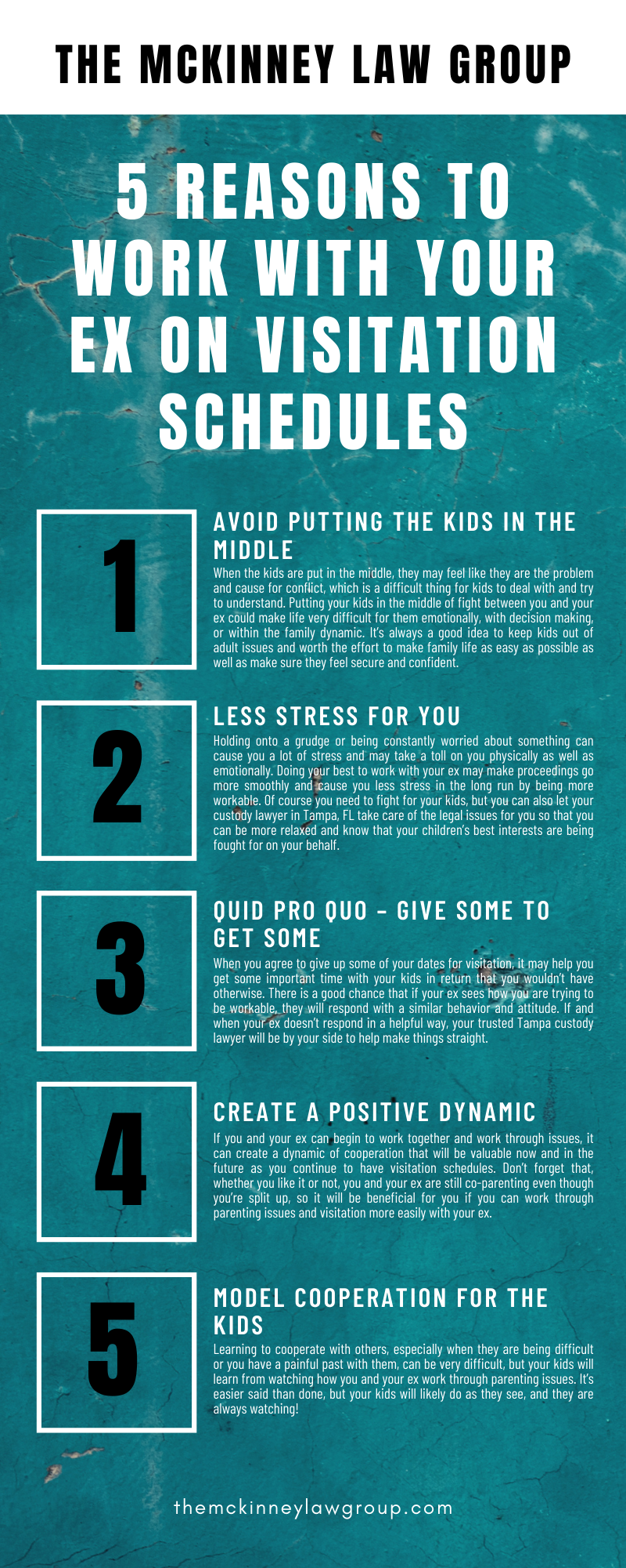 5 REASONS TO WORK WITH YOUR EX ON VISITATION SCHEDULES INFOGRAPHIC